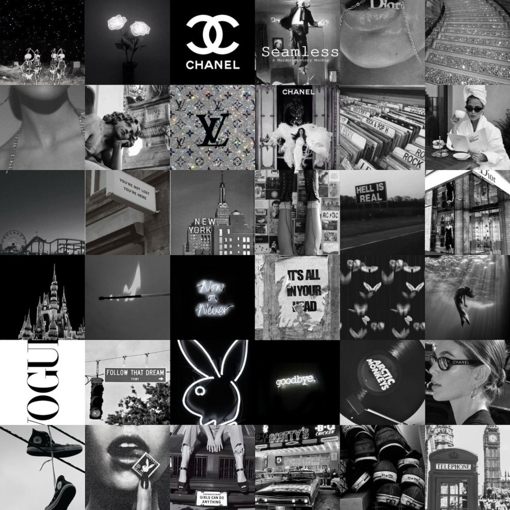 Черно белый коллаж