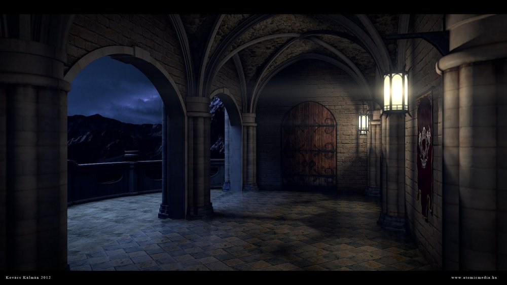 Замок Хогвартса темный коридор