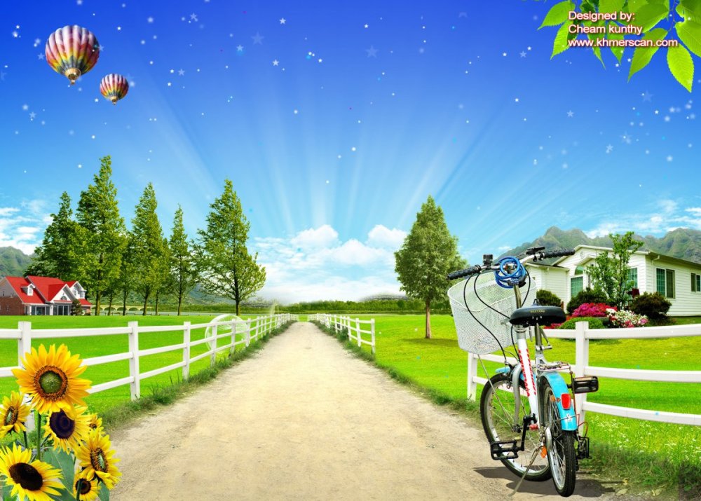 Фон село для фотошопа