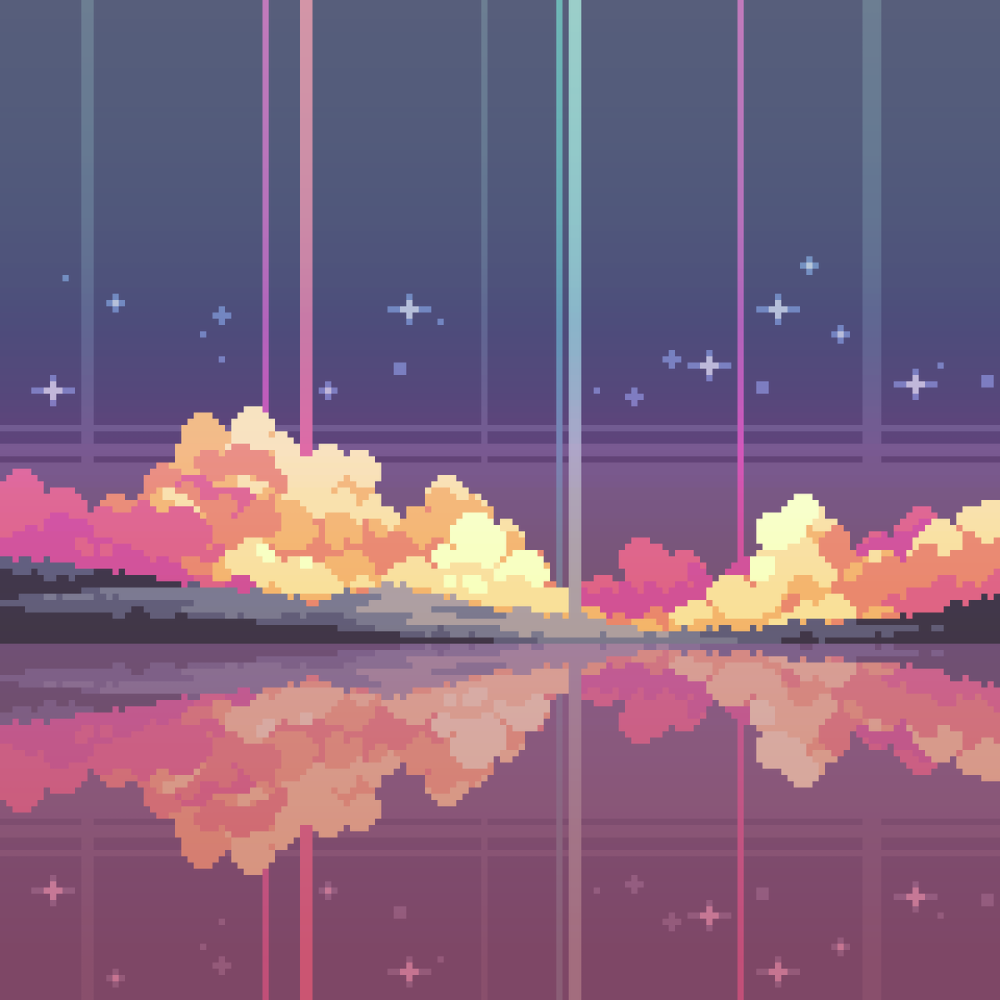 Ночное небо пиксель арт