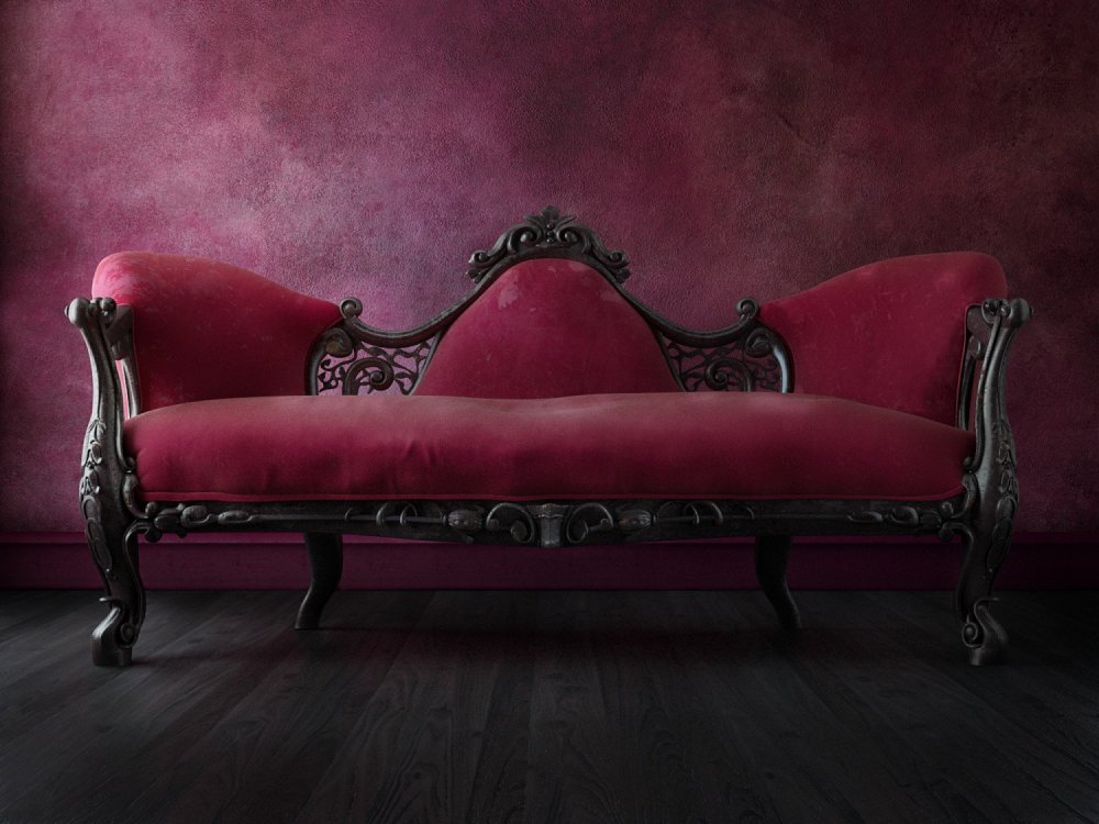 Роскошный красный диван