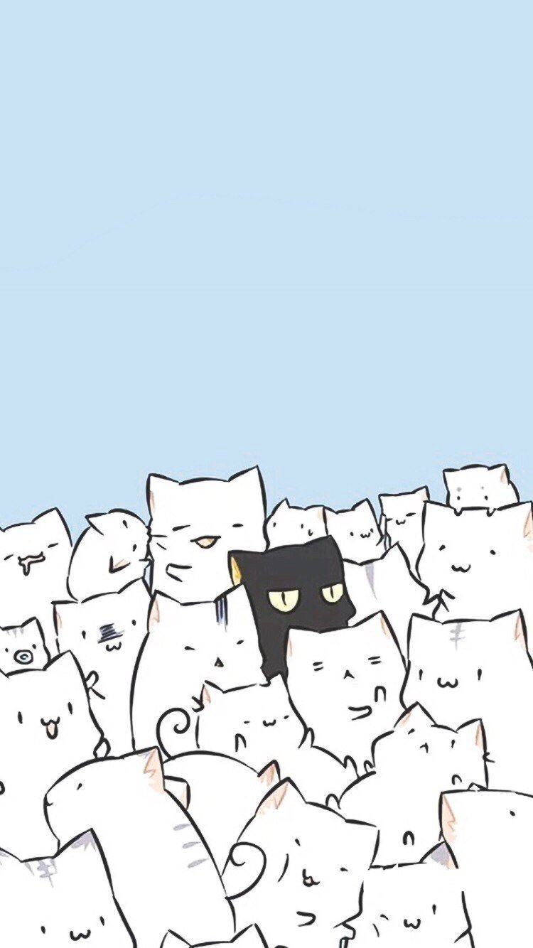 Много нарисованных котиков