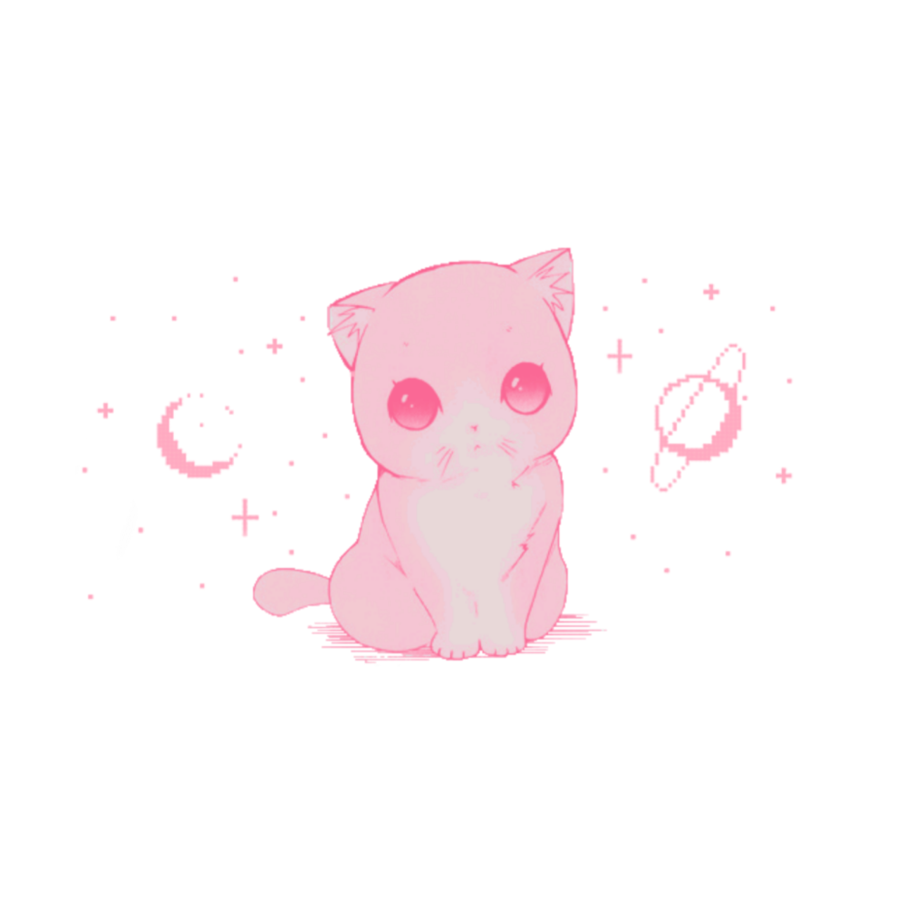 Котик на розовом фоне арт