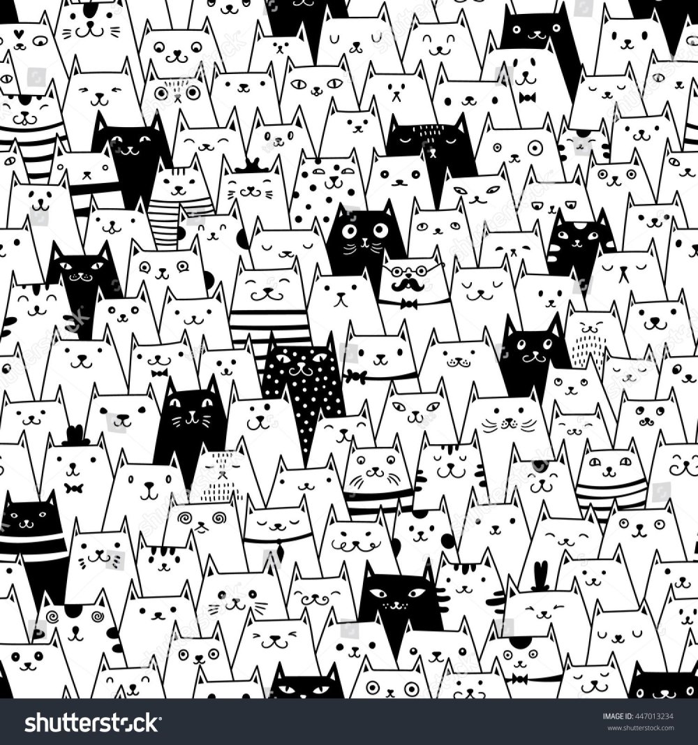 Принт много котов