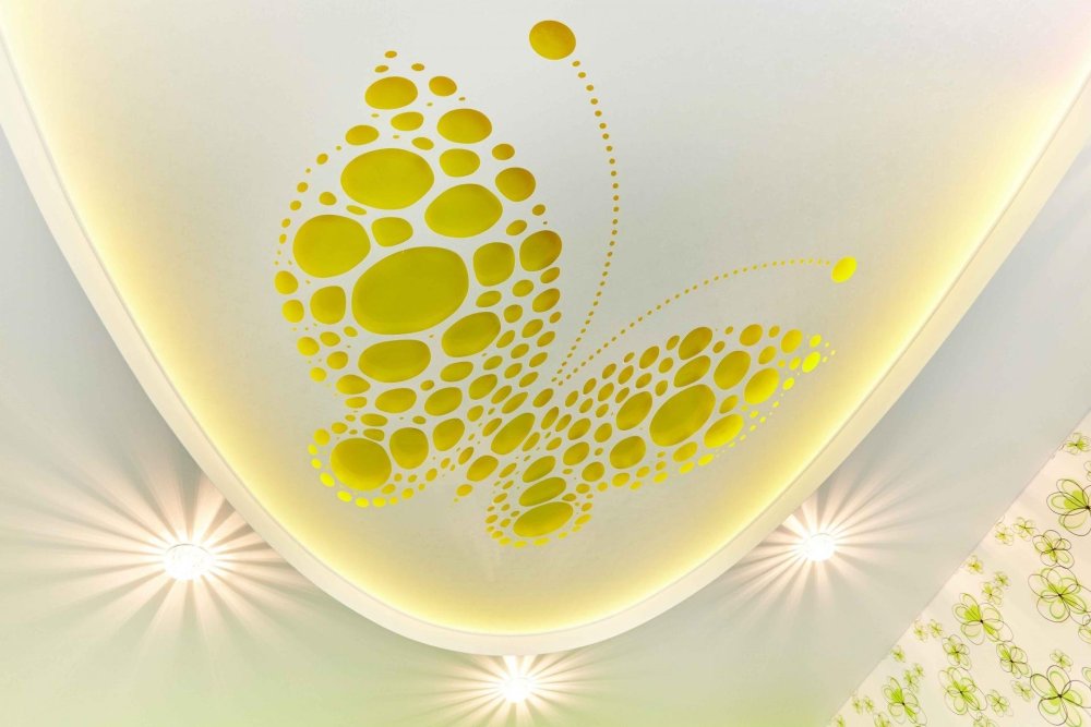 Натяжные потолки с рисунком каталог