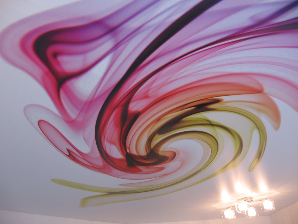 Фотопечать на потолке абстракция