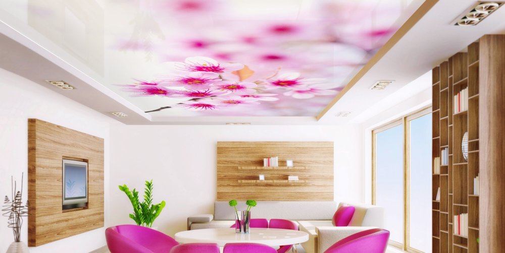 Абстракция обои на потолок