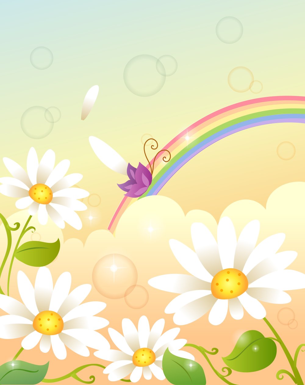 Бумага для скрапбукинга ромашки