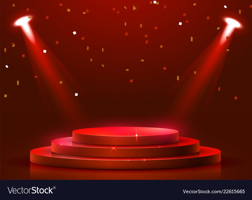 Пьедестал на черном фоне