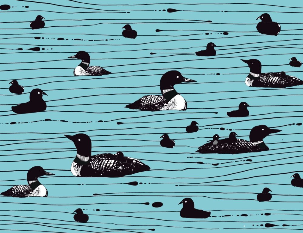 Деревня фон с гусями