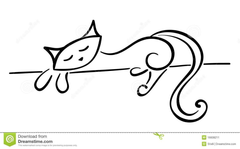 Стилизованный спящий кот