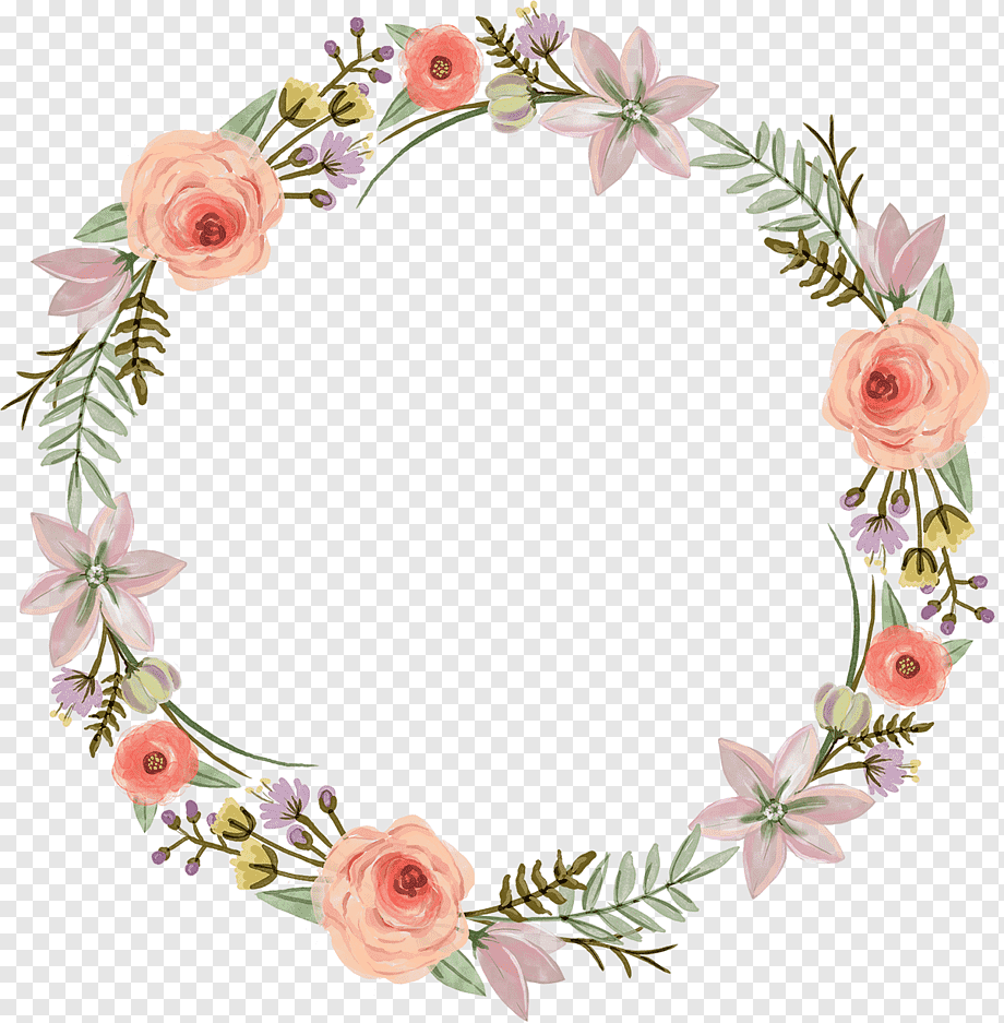 Круглая рамка с цветами