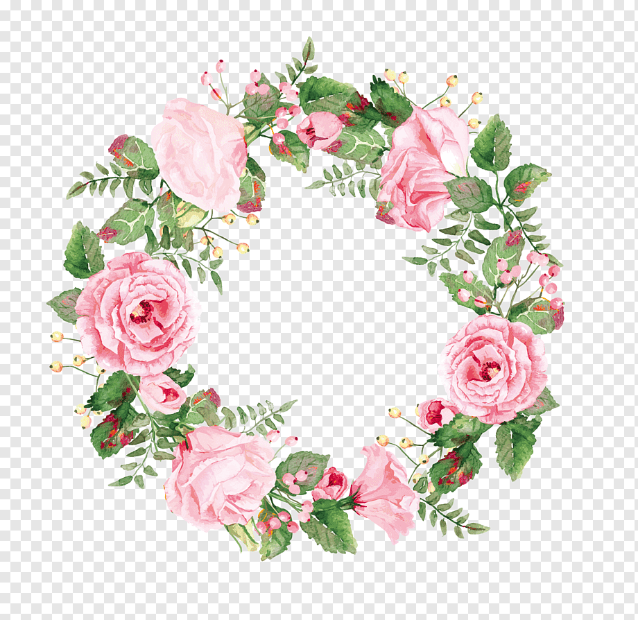 Круглая рамка с цветами