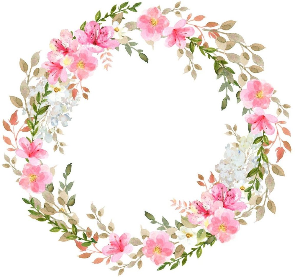 Круглая рамка из цветов