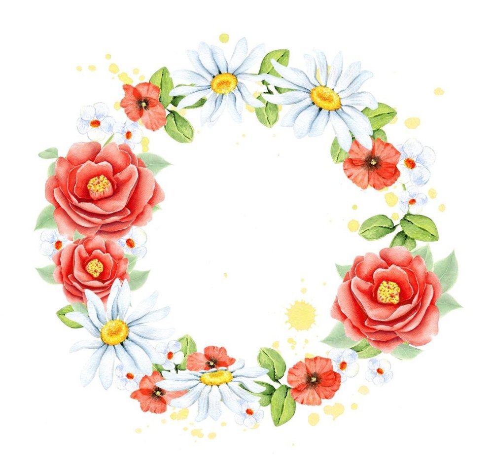 Круглая рамка из цветов