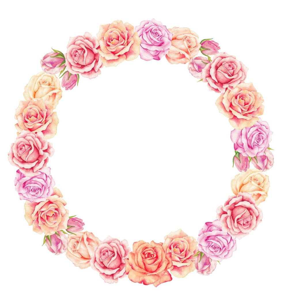 Круглые наклейки с цветами