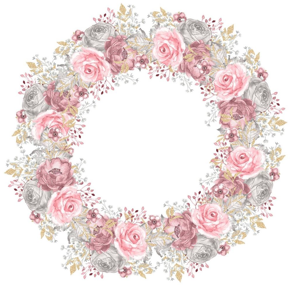 Круглая рамка из цветов