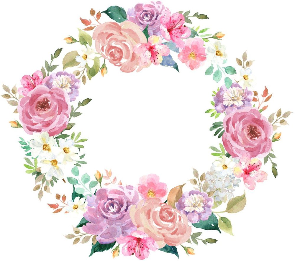 Цветочный венок акварель