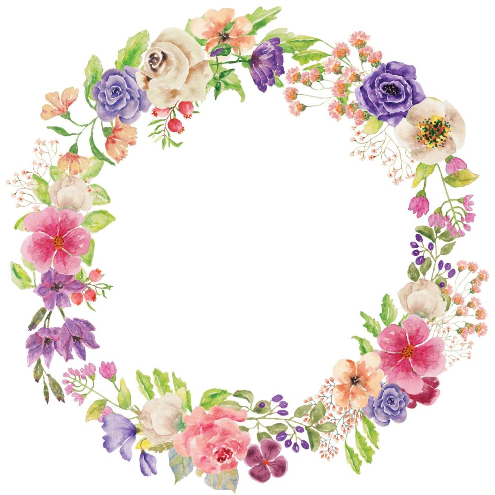 Цветочная рамка круглая