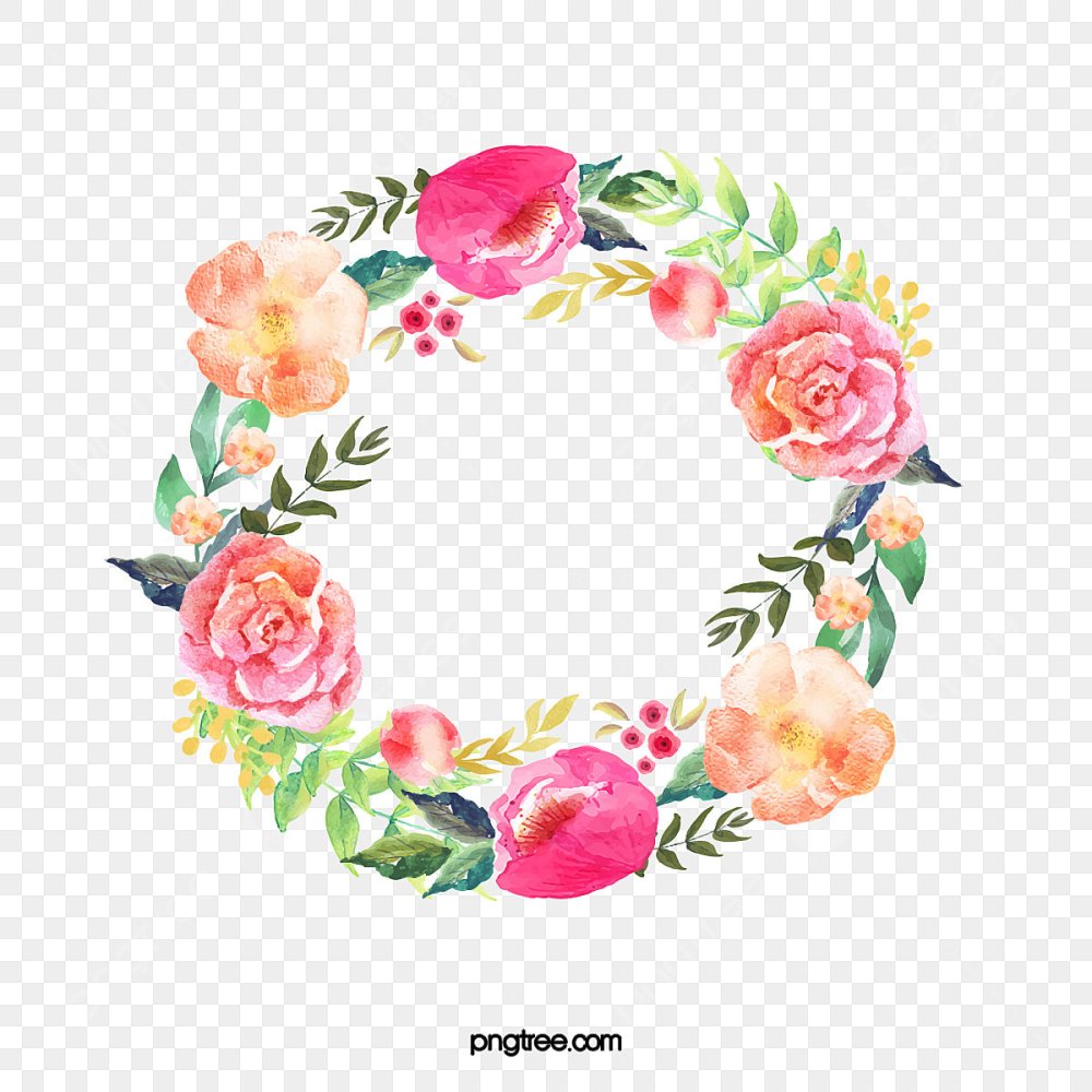 Круглая рамка из цветов