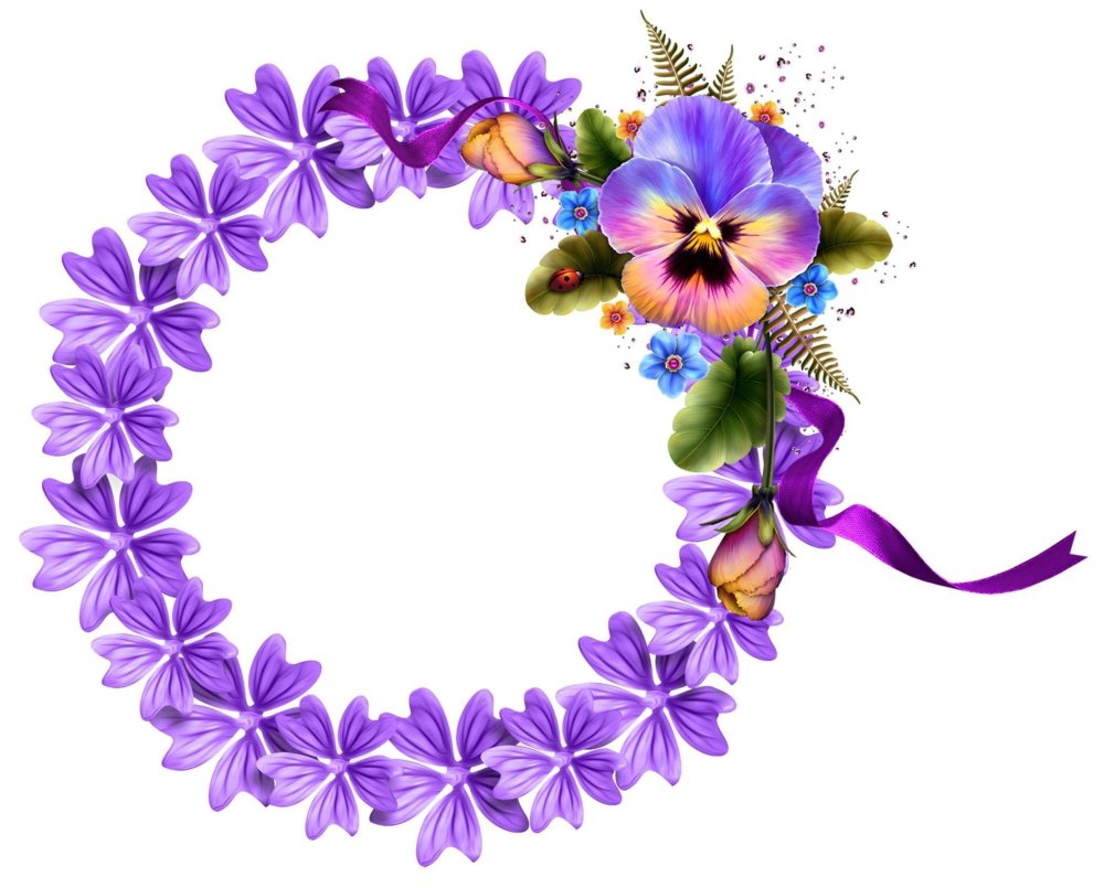 Цветочная рамка круглая