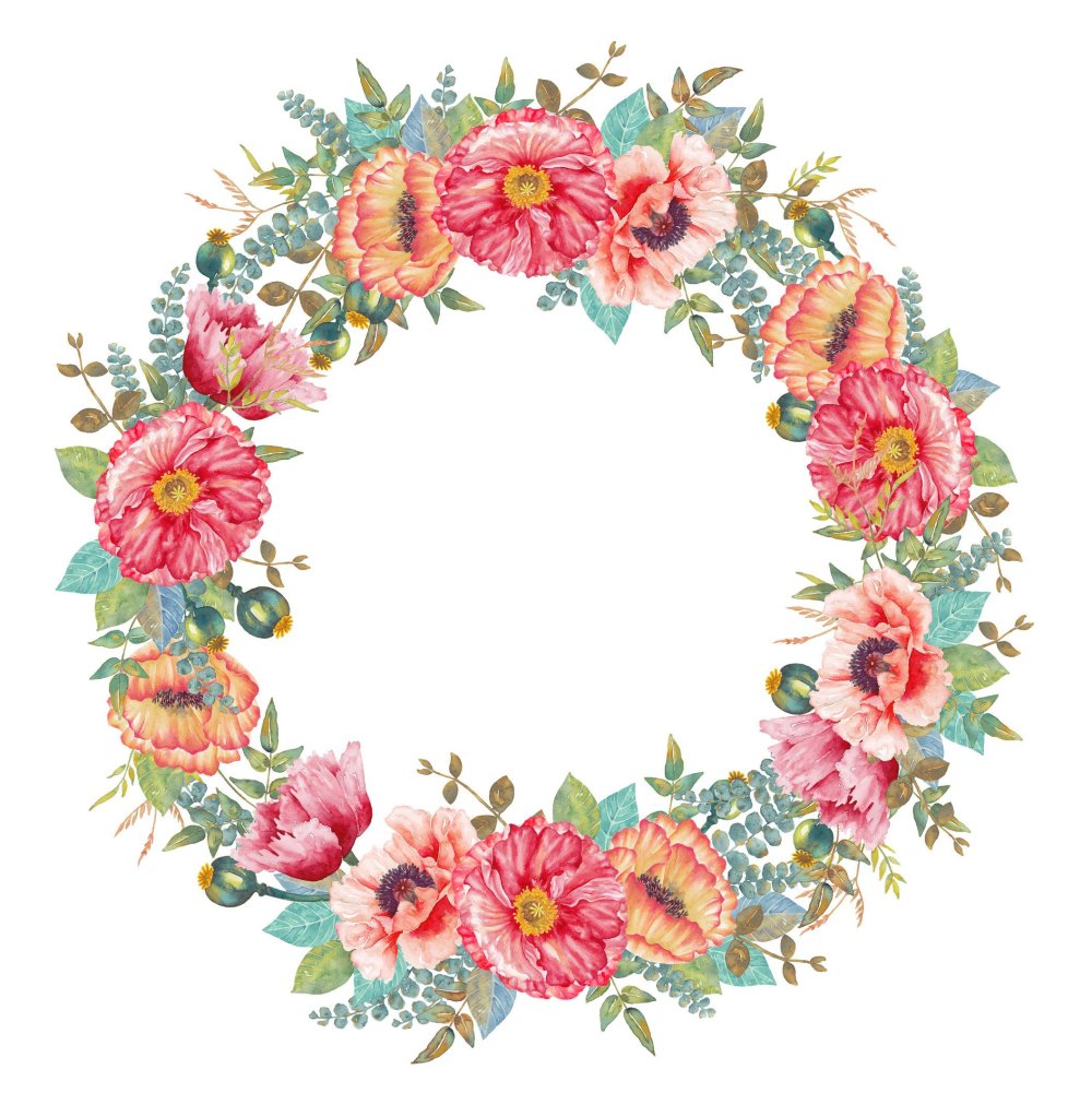 Цветочная рамка круглая