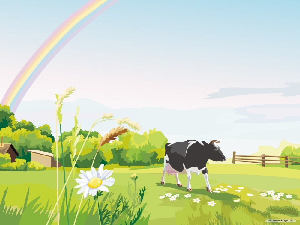 Векторные пейзажи деревни