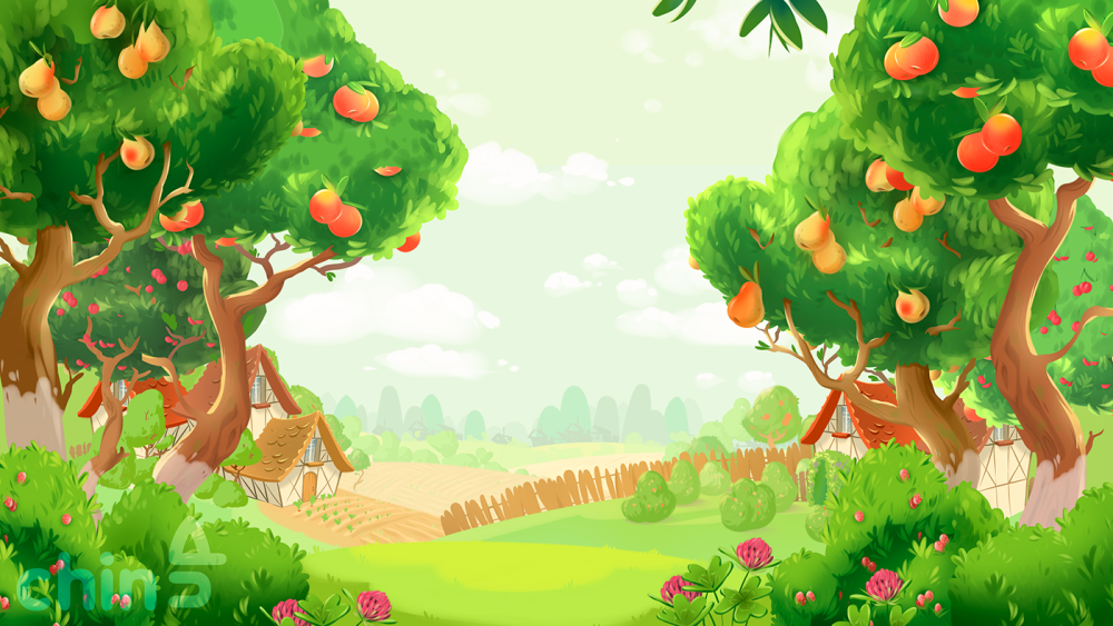 Поляна с забором мультяшная