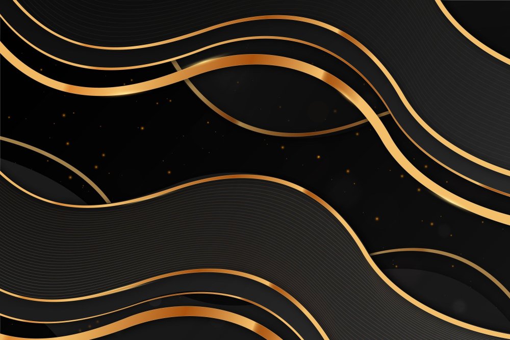Абстракция золото на черном
