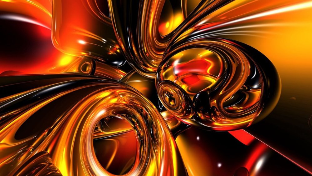 Абстракция красная с золотом