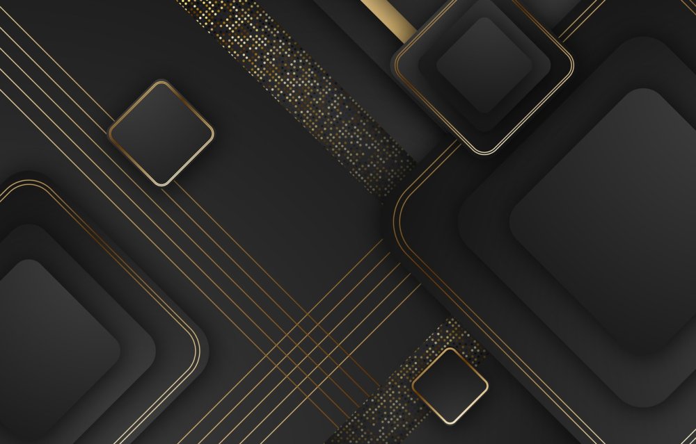 Черное с золотом абстракция