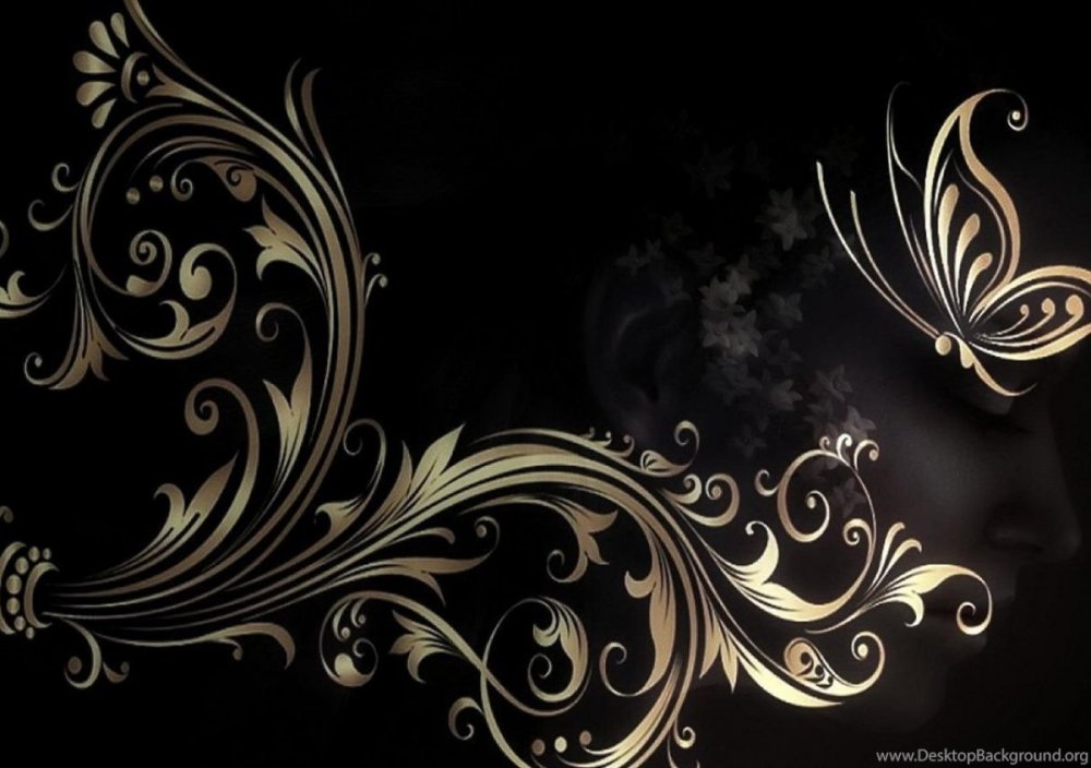 Черный фон с узорами