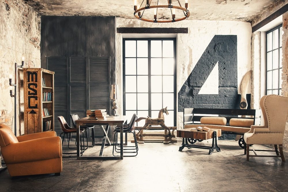 Кабинет в стиле гранж