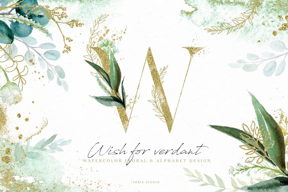 Фон акварель золото цветы