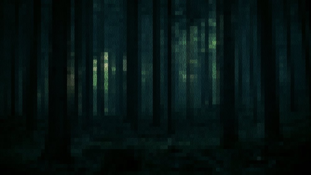 Страшный пиксельный лес