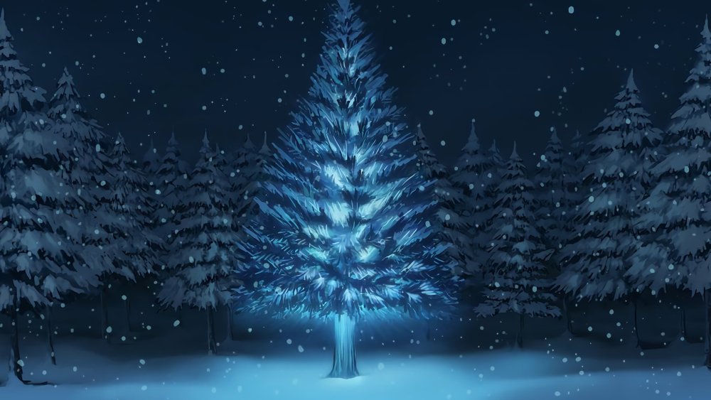 Новогодний фон аниме