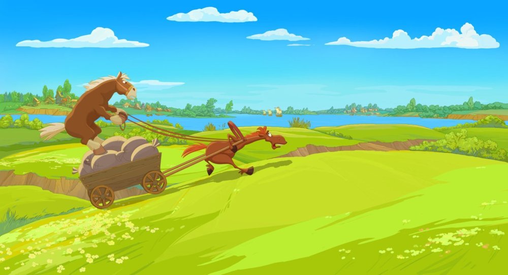 Алеша Попович мультфильм деревня