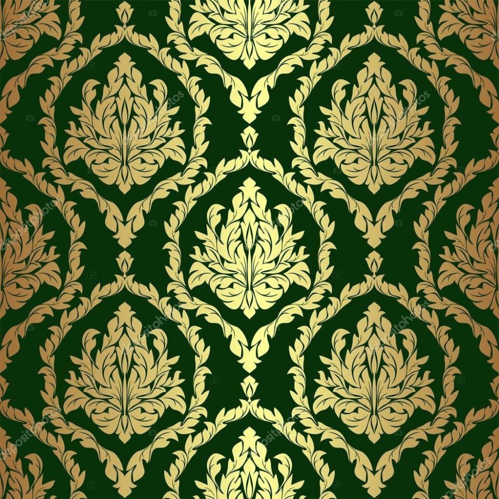 Зеленые с золотом узоры