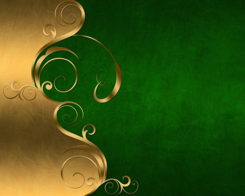 Зелено золотой фон