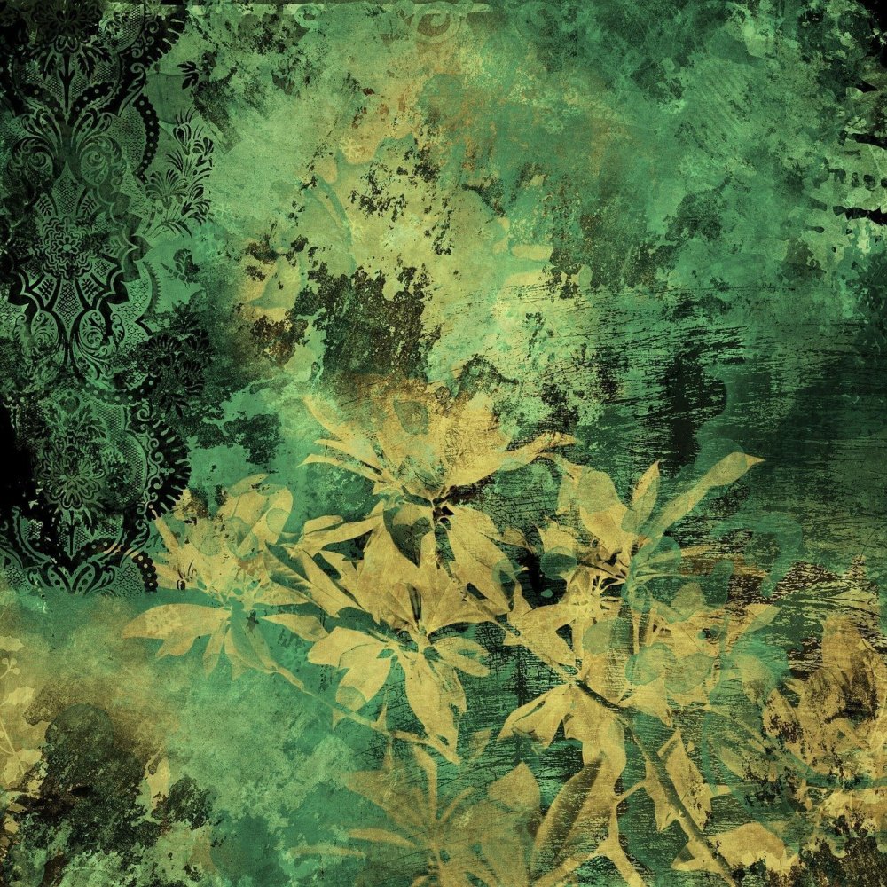 Темно зеленый с золотом