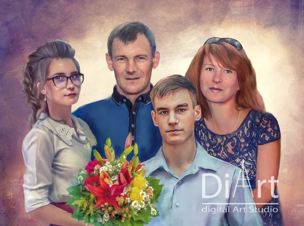 Диджитал портрет семьи