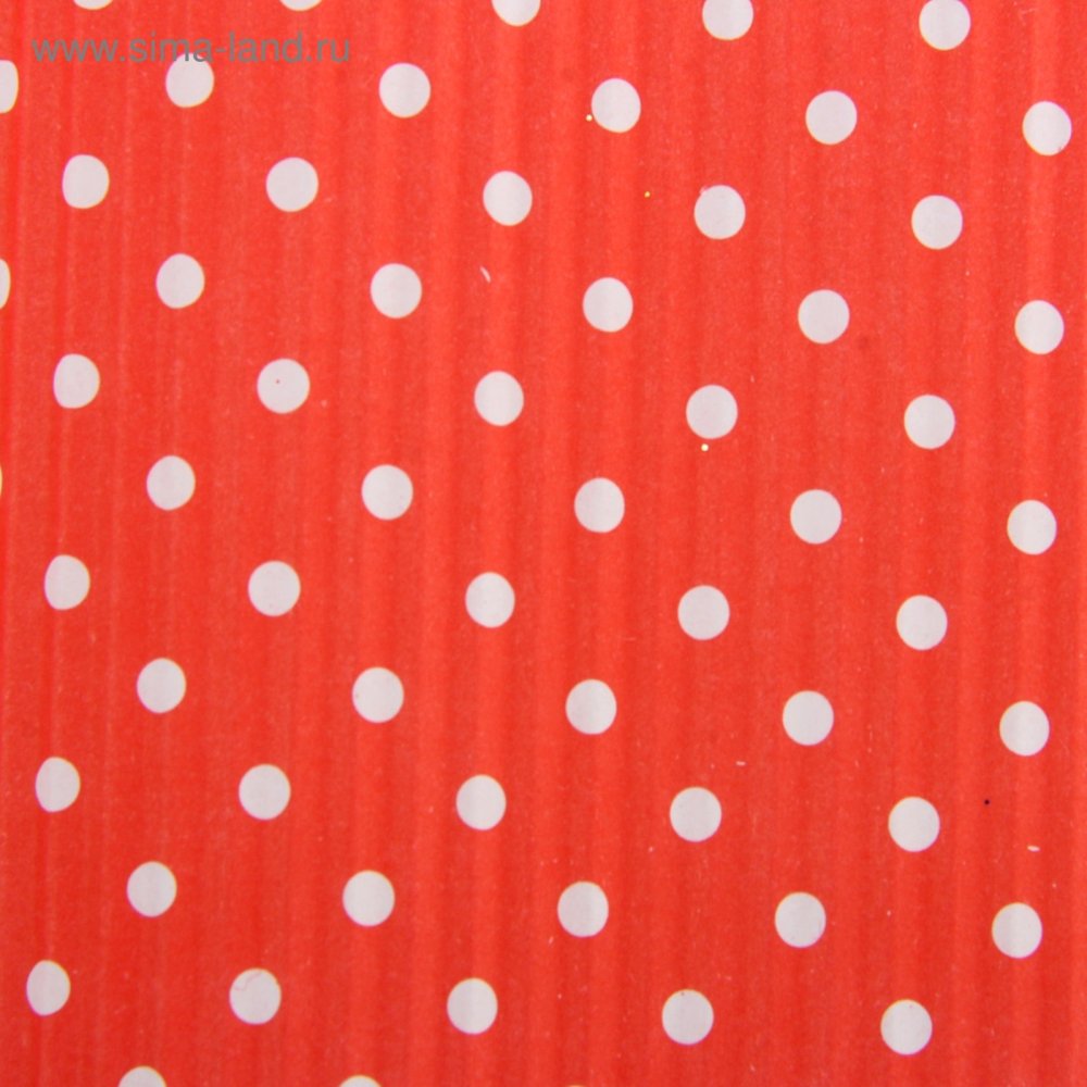 Бумага красная в белый горошек