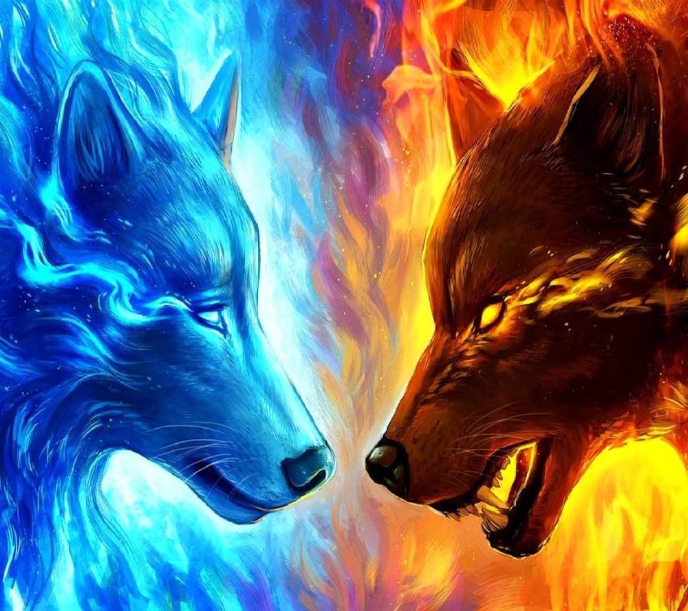 Огненный волк арт