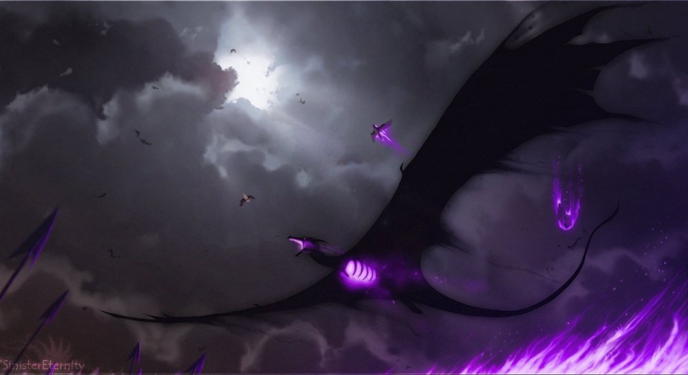 Дракон и фиолетовый неон