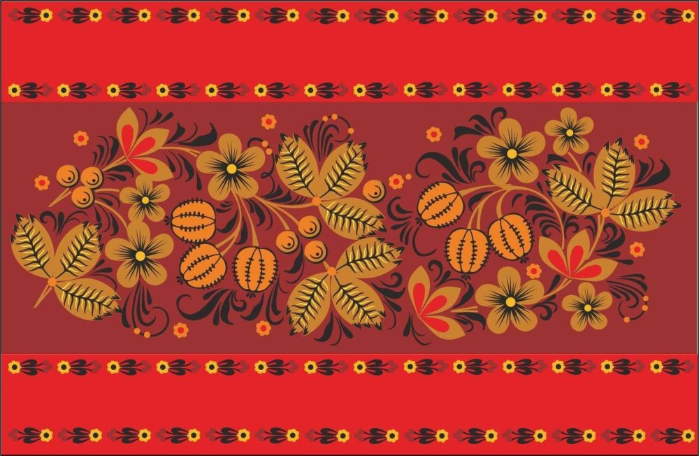 Цветочный орнамент цветной