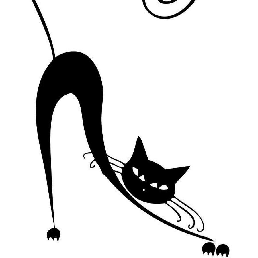 Черная кошка эскиз