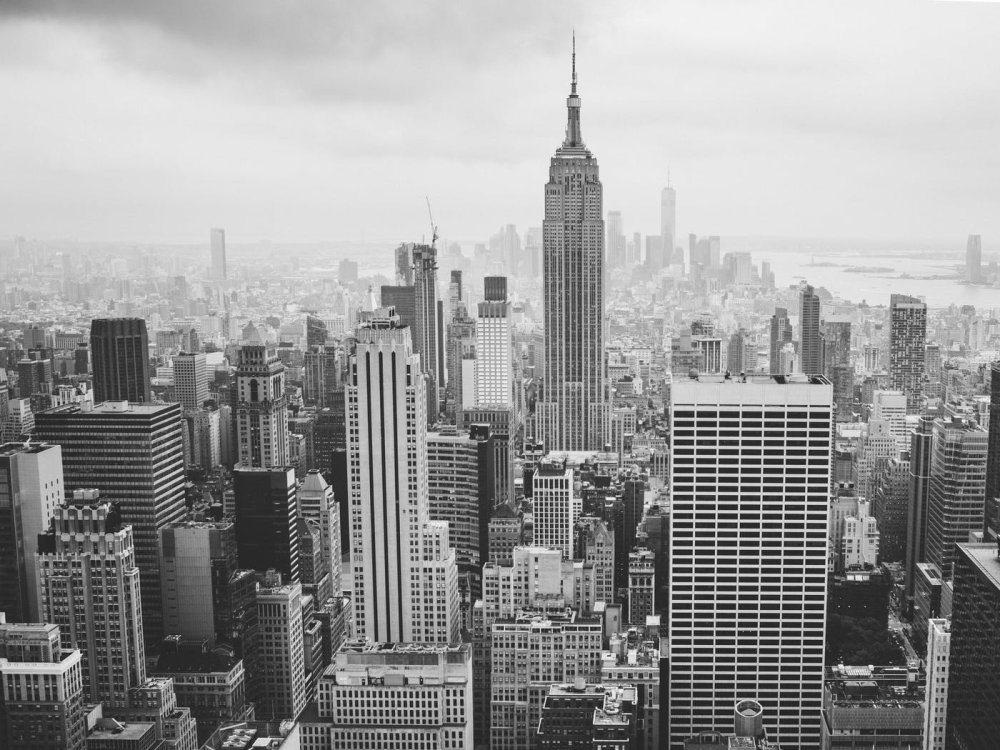 Нью-Йорк сверху чб