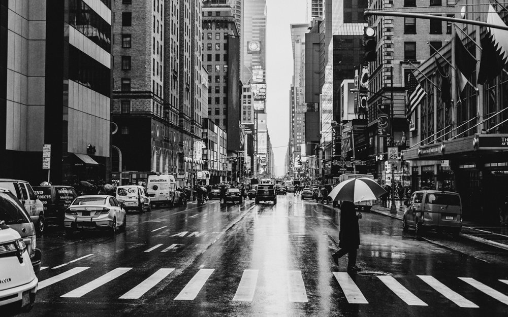 Улицы Нью Йорка чб