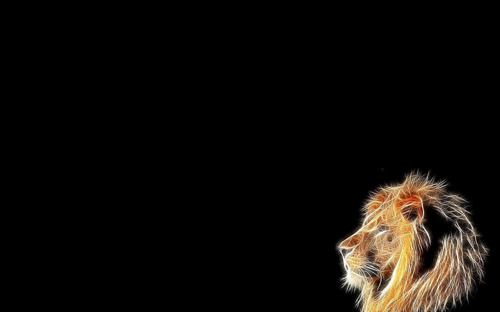Лев на темном фоне