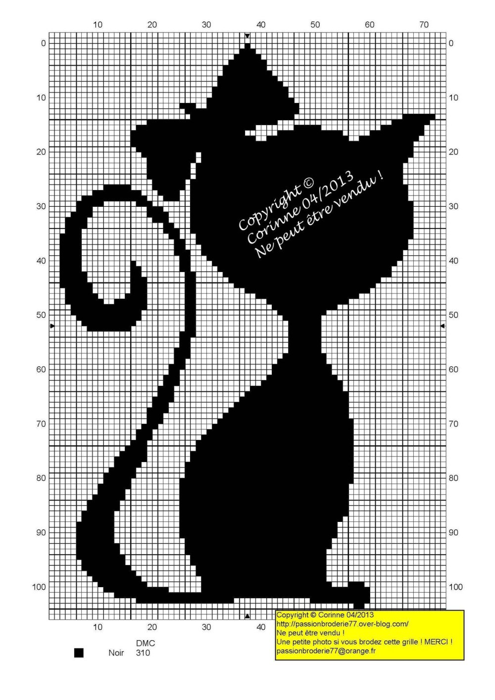 Вышивка черный кот